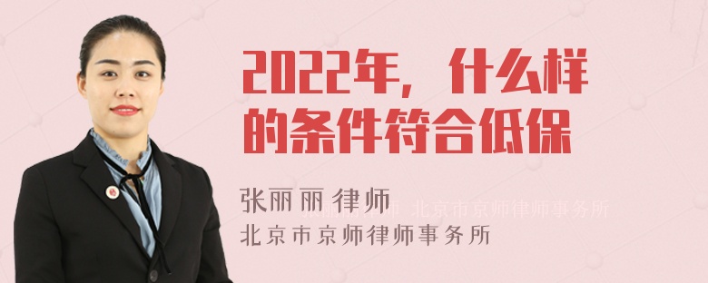 2022年，什么样的条件符合低保