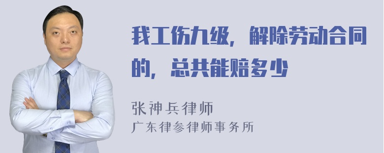 我工伤九级，解除劳动合同的，总共能赔多少