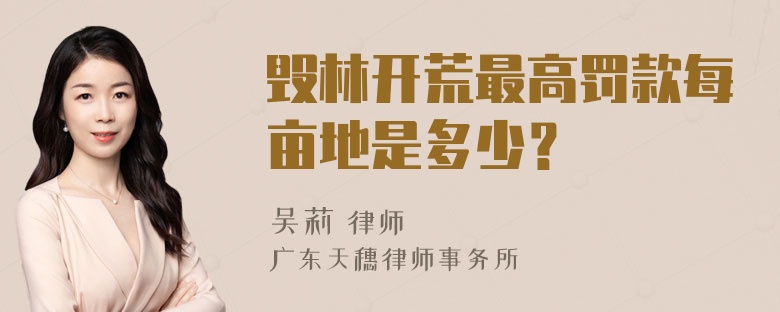 毁林开荒最高罚款每亩地是多少？