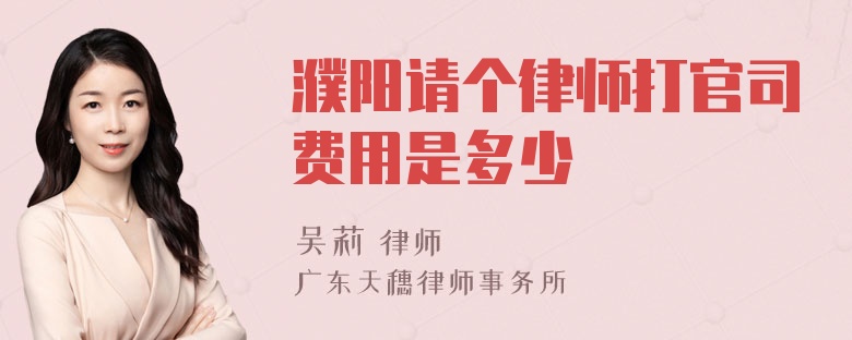 濮阳请个律师打官司费用是多少