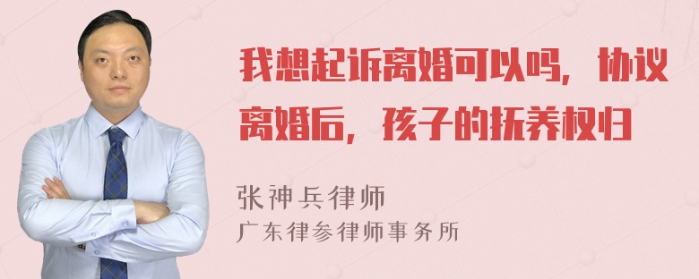 我想起诉离婚可以吗，协议离婚后，孩子的抚养权归