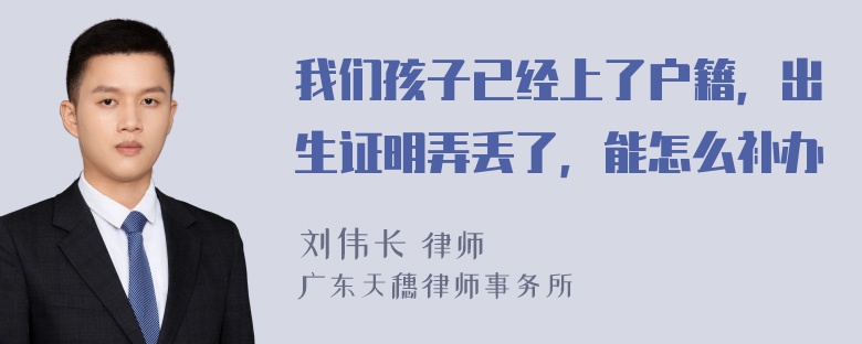 我们孩子已经上了户籍，出生证明弄丢了，能怎么补办