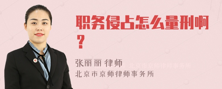 职务侵占怎么量刑啊？