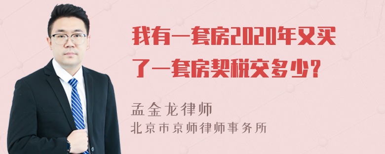 我有一套房2020年又买了一套房契税交多少？