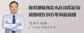 你我想质询怎么在法院起诉离婚现在对方不同意离婚