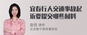 宜春行人交通事故起诉要提交哪些材料