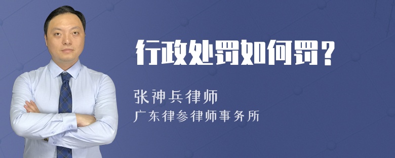 行政处罚如何罚？
