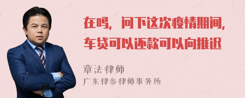 在吗，问下这次疫情期间，车贷可以还款可以向推迟