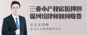 三亚小产权房抵押担保纠纷律师如何收费