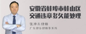 安徽省蚌埠市蚌山区交通违章多久能处理