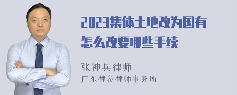 2023集体土地改为国有怎么改要哪些手续