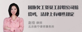 因拖欠工资员工辞职公司赔偿吗，法律上有哪些规定