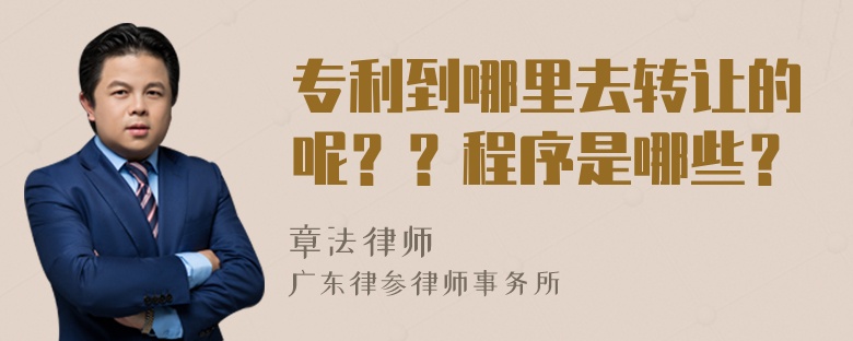 专利到哪里去转让的呢？？程序是哪些？