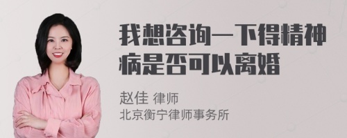 我想咨询一下得精神病是否可以离婚