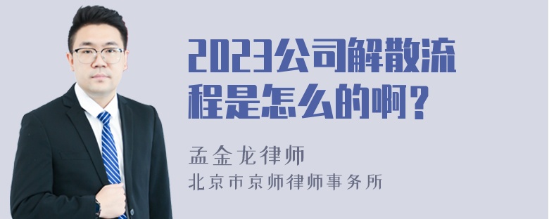 2023公司解散流程是怎么的啊？