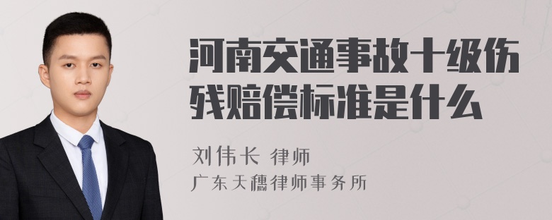 河南交通事故十级伤残赔偿标准是什么