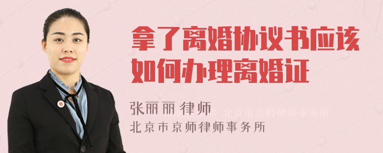 拿了离婚协议书应该如何办理离婚证