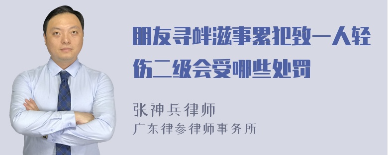 朋友寻衅滋事累犯致一人轻伤二级会受哪些处罚