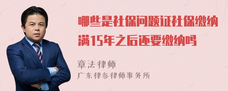 哪些是社保问题证社保缴纳满15年之后还要缴纳吗