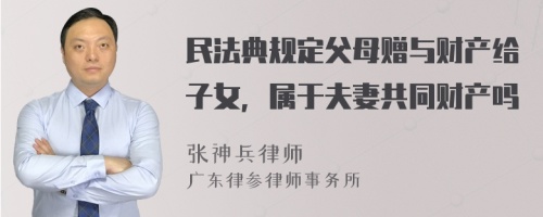 民法典规定父母赠与财产给子女，属于夫妻共同财产吗