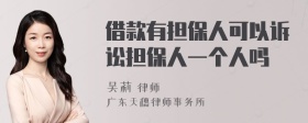 借款有担保人可以诉讼担保人一个人吗