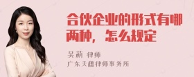 合伙企业的形式有哪两种，怎么规定