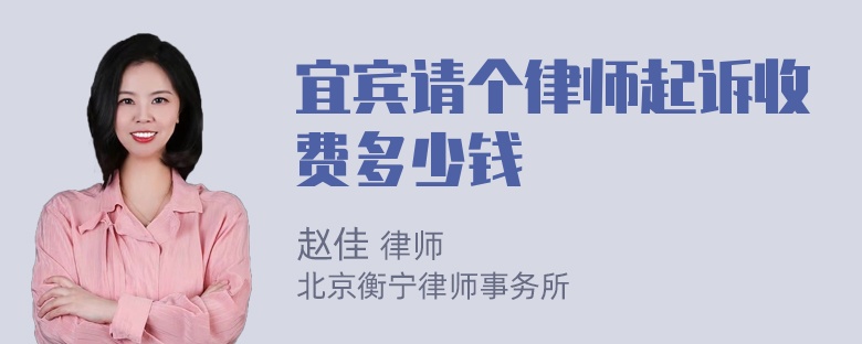 宜宾请个律师起诉收费多少钱