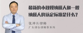 最新的小规模纳税人和一般纳税人的认定标准是什么？