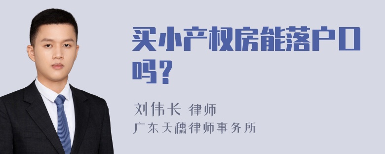 买小产权房能落户口吗？