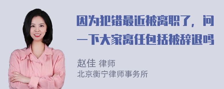 因为犯错最近被离职了，问一下大家离任包括被辞退吗