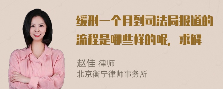 缓刑一个月到司法局报道的流程是哪些样的呢，求解