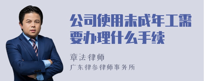 公司使用未成年工需要办理什么手续