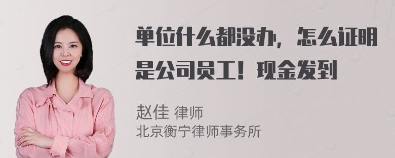 单位什么都没办，怎么证明是公司员工！现金发到