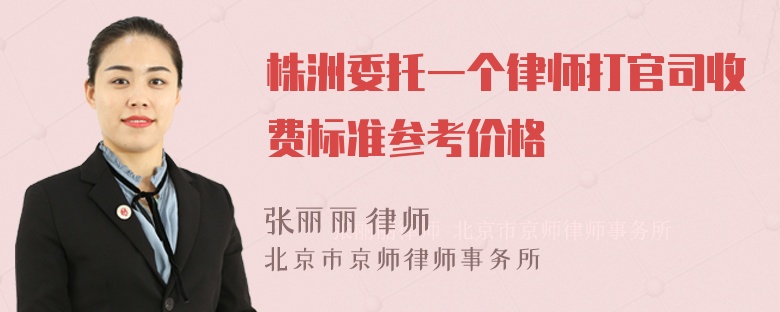 株洲委托一个律师打官司收费标准参考价格