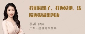 我们离婚了，我还爱他，法院还没做出判决