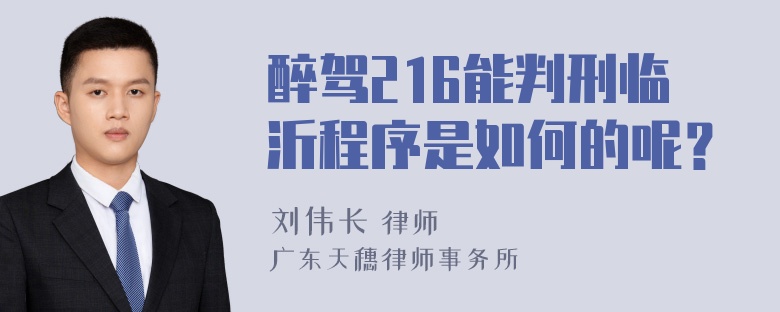 醉驾216能判刑临沂程序是如何的呢？