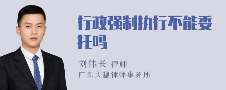 行政强制执行不能委托吗