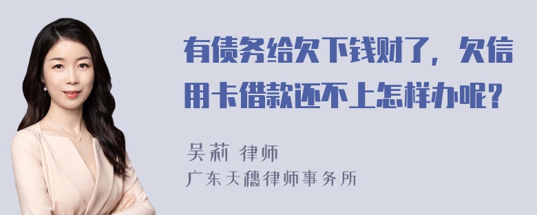 有债务给欠下钱财了，欠信用卡借款还不上怎样办呢？