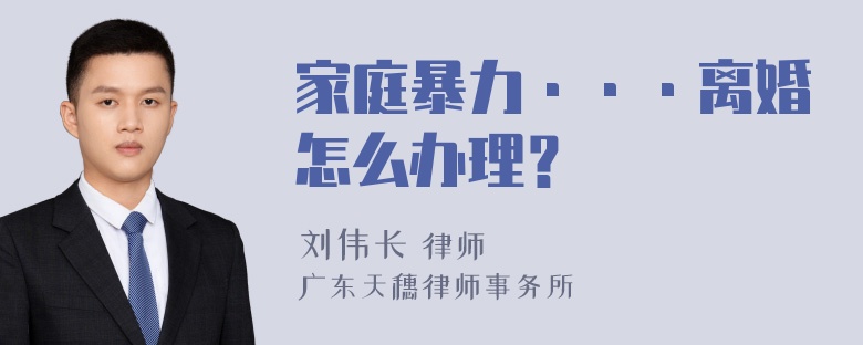 家庭暴力···离婚怎么办理？