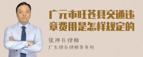 广元市旺苍县交通违章费用是怎样规定的