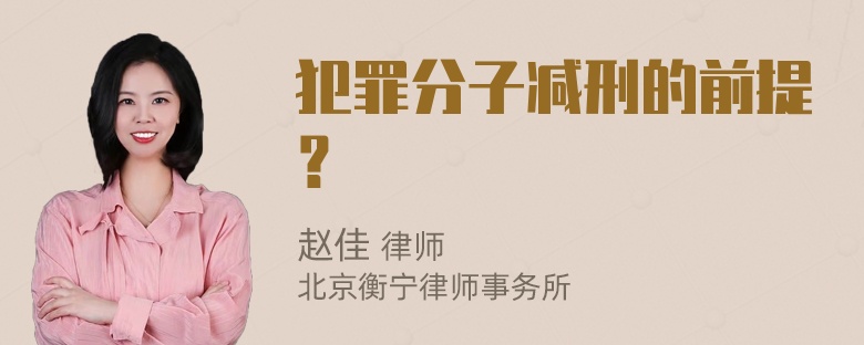 犯罪分子减刑的前提？