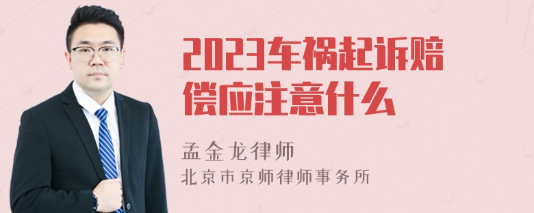 2023车祸起诉赔偿应注意什么