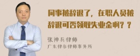 同事被辞退了，在职人员被辞退可否领取失业金啊？？