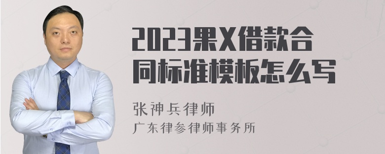 2023果X借款合同标准模板怎么写