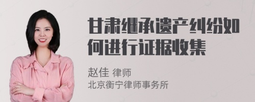 甘肃继承遗产纠纷如何进行证据收集