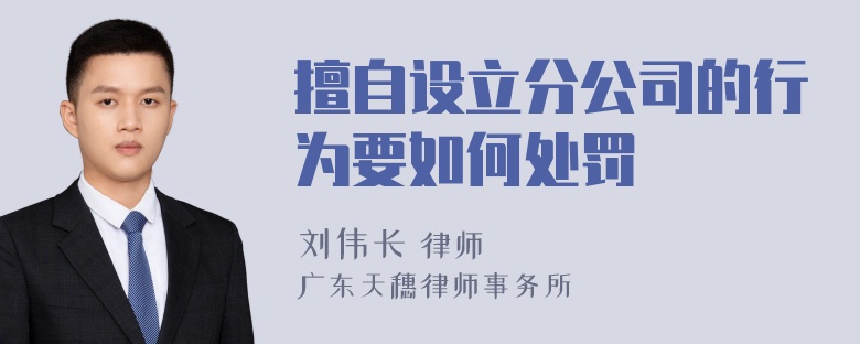 擅自设立分公司的行为要如何处罚