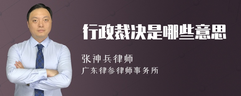 行政裁决是哪些意思