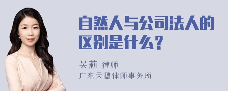 自然人与公司法人的区别是什么？