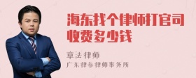 海东找个律师打官司收费多少钱