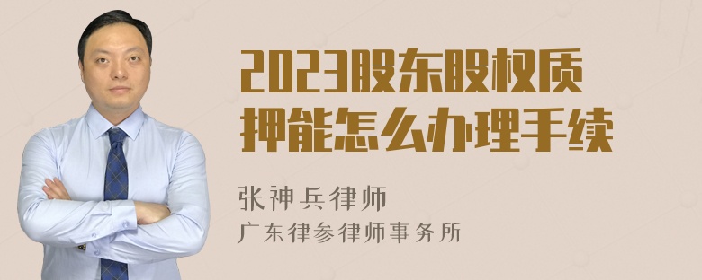 2023股东股权质押能怎么办理手续